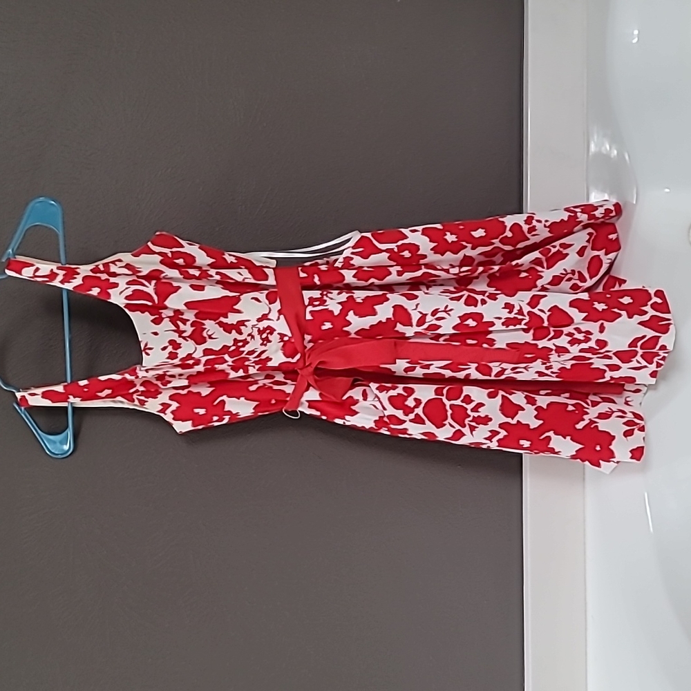 Red and white dress
